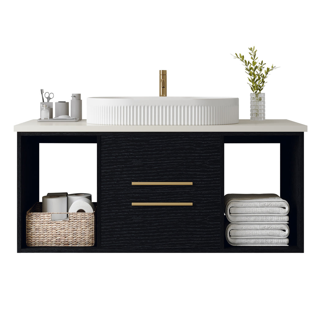 Modern 39.4-In Wall-Mounted Bathroom Vanity