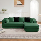 106" Teddy Fabric No Assembly Sofa with L-Shaped Chaise