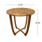 Outdoor 3-Piece Acacia Wood Dining Set with Cushion