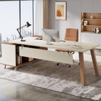 78.7" L-Shaped Executive Desk with 55" File Cabinet