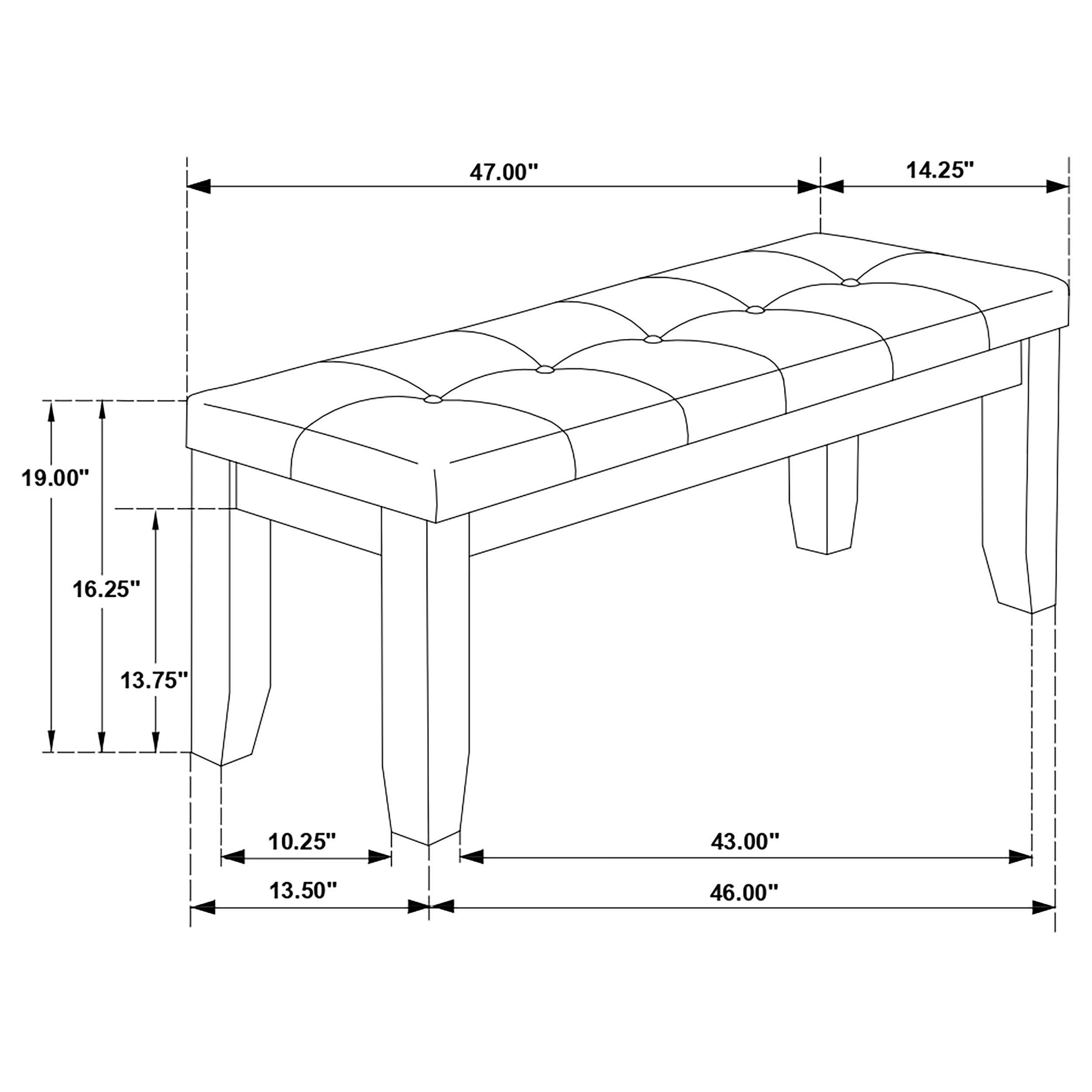 Erskin Dark Upholstered Dining Bench