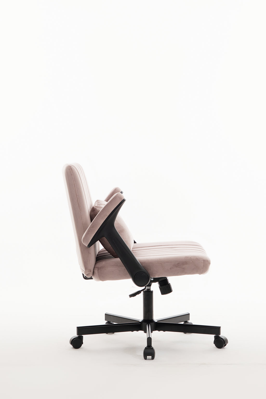 Pink Velvet Criss Cross Armrest Office Chair
