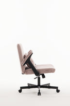 Pink Velvet Criss Cross Armrest Office Chair