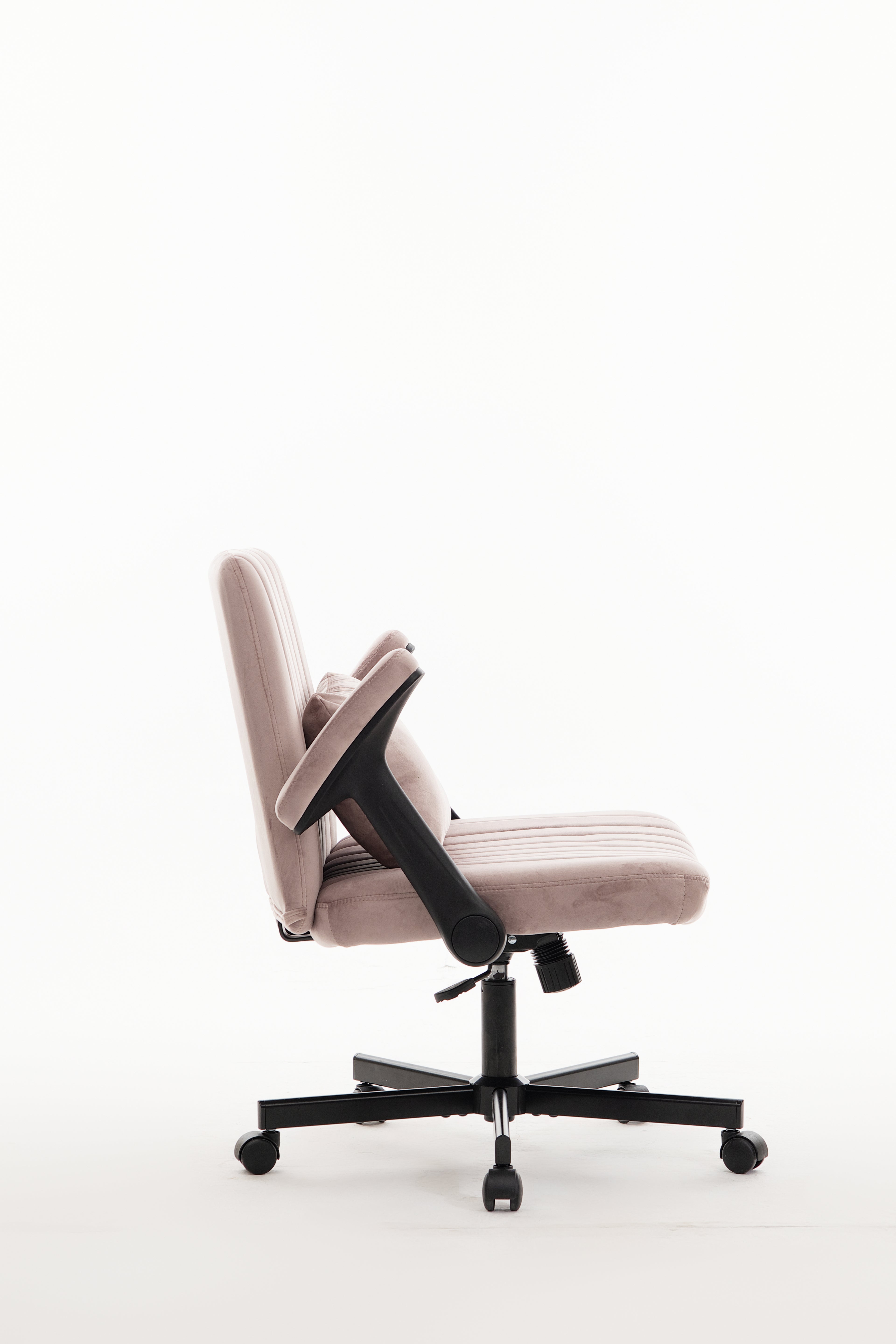 Pink Velvet Criss Cross Armrest Office Chair