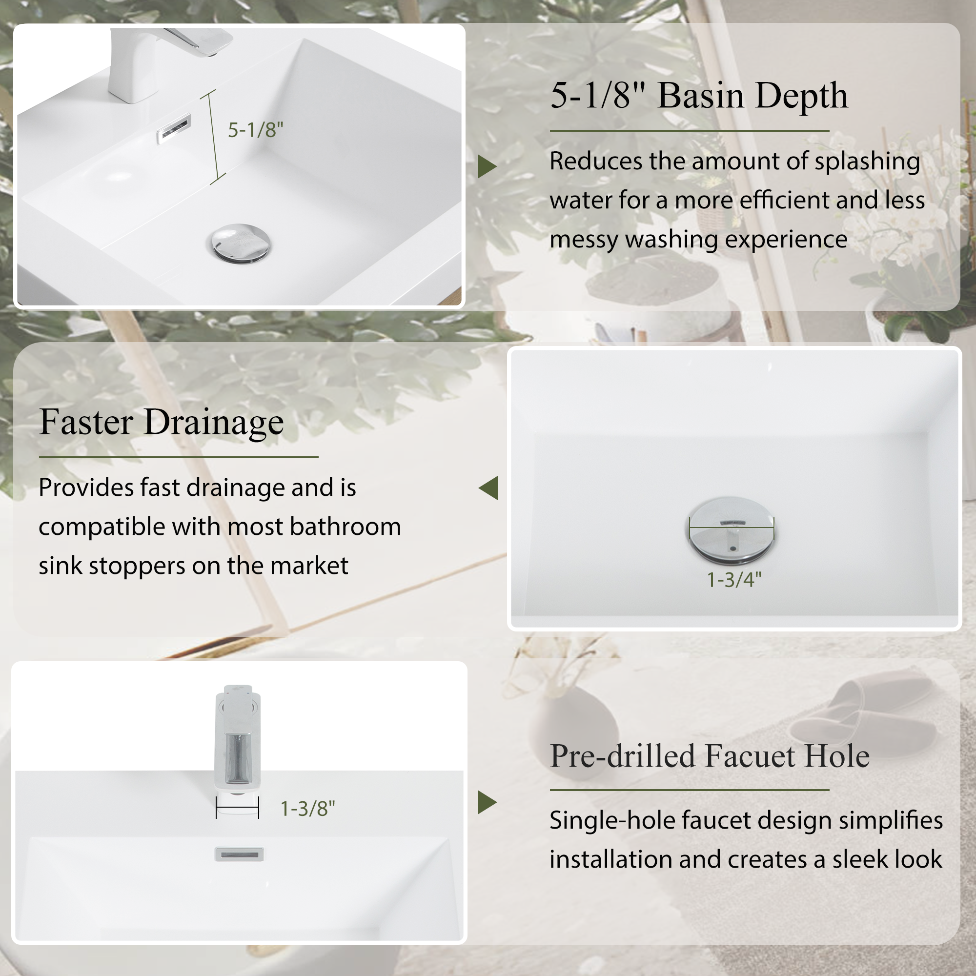 30" Wall-Mounted Bathroom Vanity with Sink