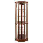 6 Shelf Lighted Corner Curio Cabinet with Adjustable Tempered Glass Shelves
