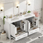 60" White Bathroom Vanity Set