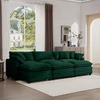 Oversized Modular Cushion Sofa with Portable Ottoman