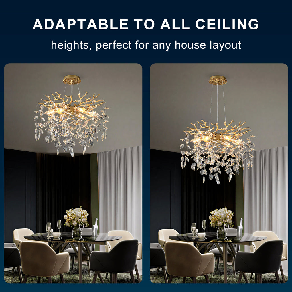 6-Light Chandelier Crystal Ceiling Lamp