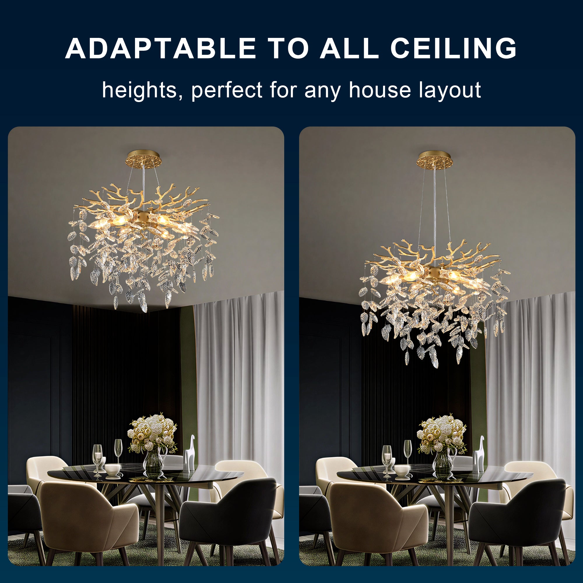 6-Light Chandelier Crystal Ceiling Lamp