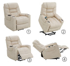 Nairi Ivory Leather Aire Power Motion Recliner