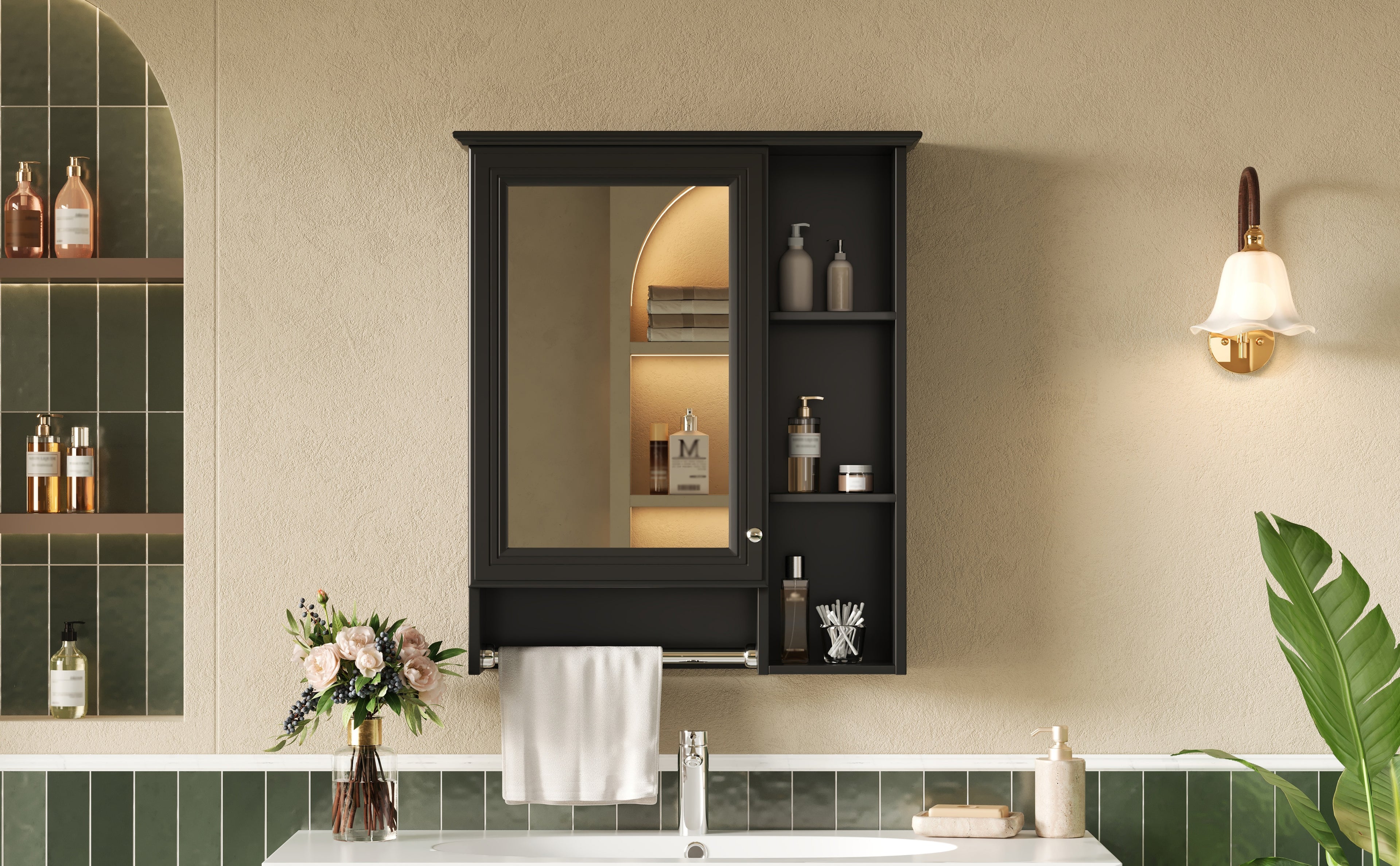 3-in-1 Bathroom Mirror Cabinet