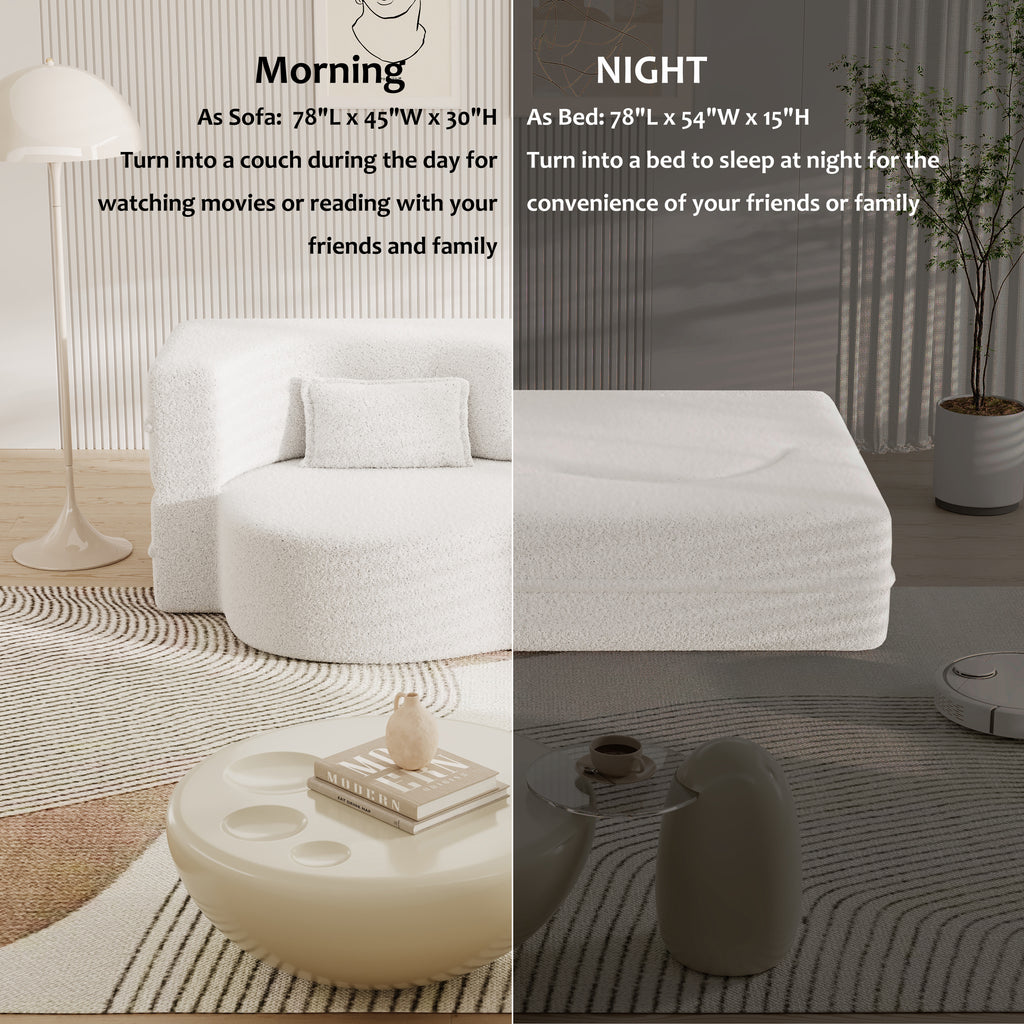 Modern Floor Sofa with 2 Pillows