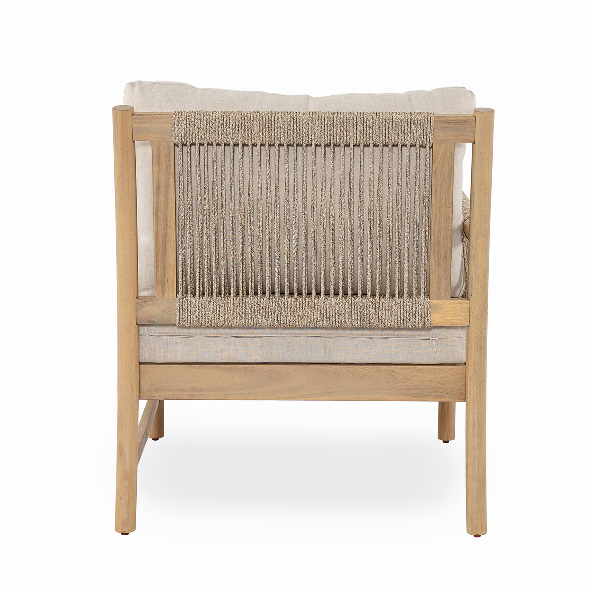 Casper Outdoor Left Arm Chair Acacia Wood and Woven Rope