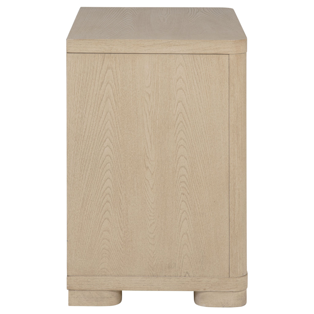 Mirador Light Elm 2-Drawer Nightstand Bedside Table