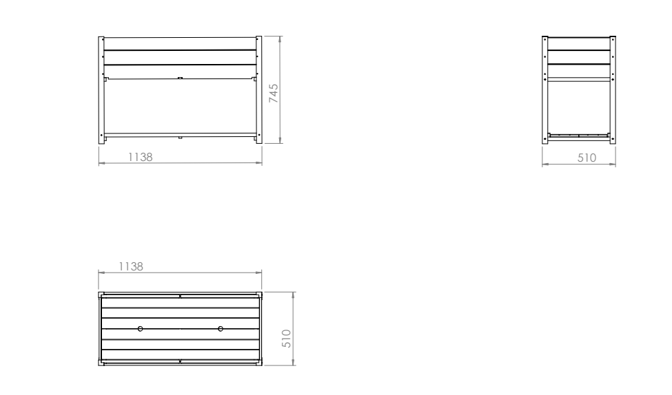 Solid Wood & Iron Frame Raised Garden Bed