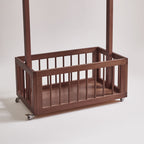 Solid Wood Freestanding Coat Rack with Storage Basket