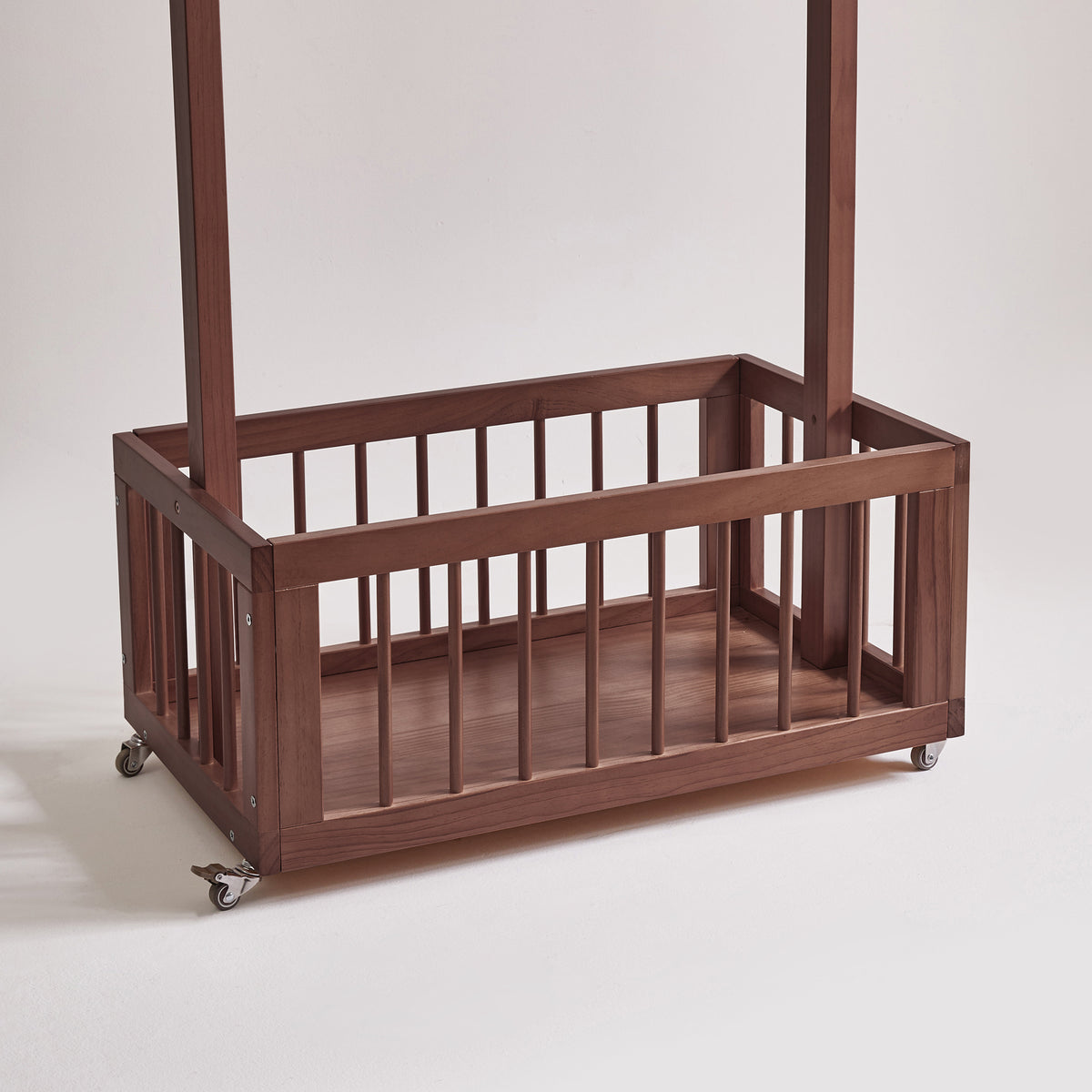 Solid Wood Freestanding Coat Rack with Storage Basket