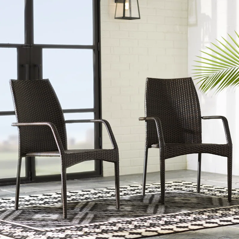Outdoor Wicker Chairs Set, 2 Chairs