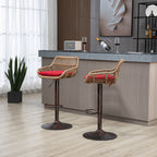 Modern Swivel Bar Stools Set of 2 Adjustable Counter Height Chairs