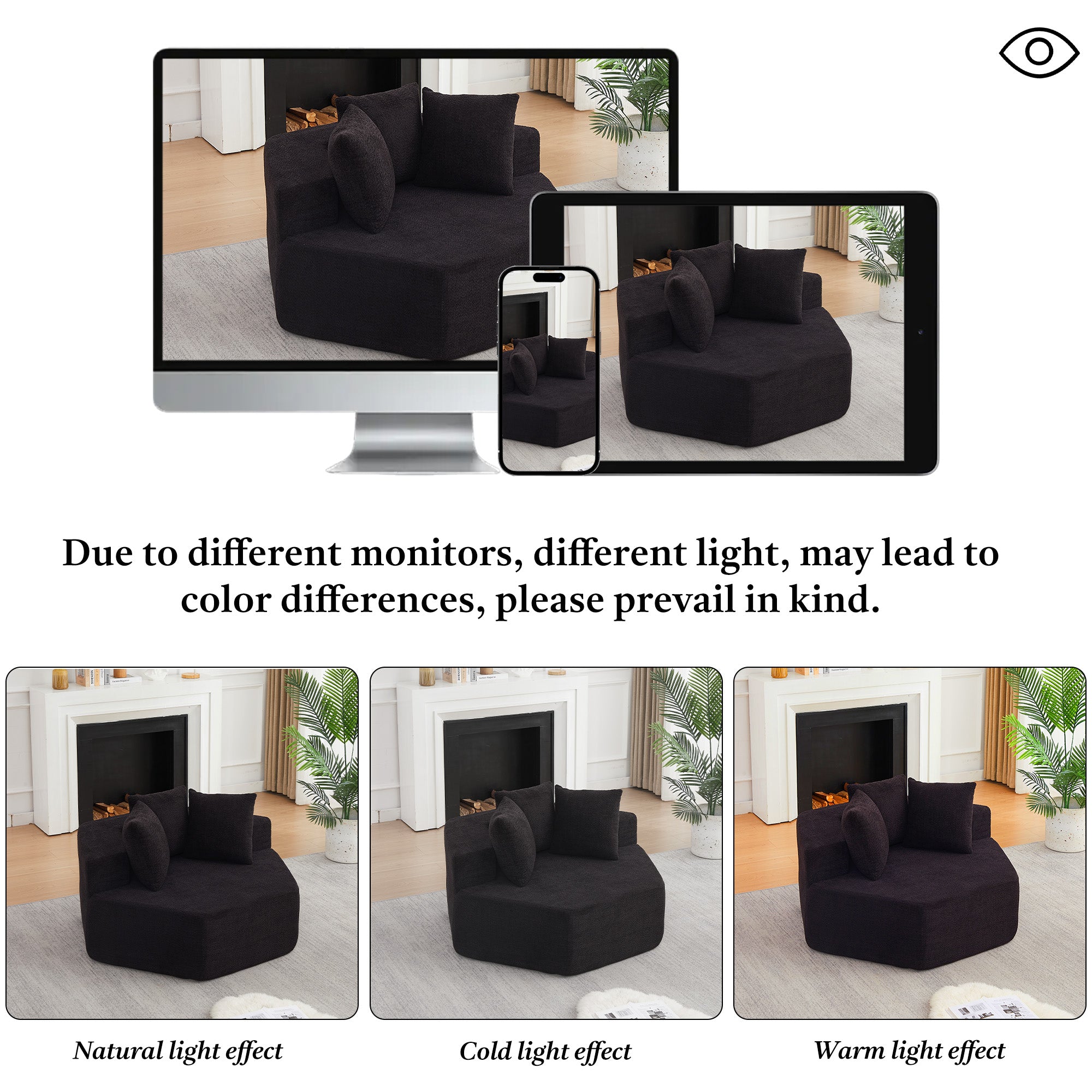 54-Inch Modern-Style Hexagonal Single Lounge Chair