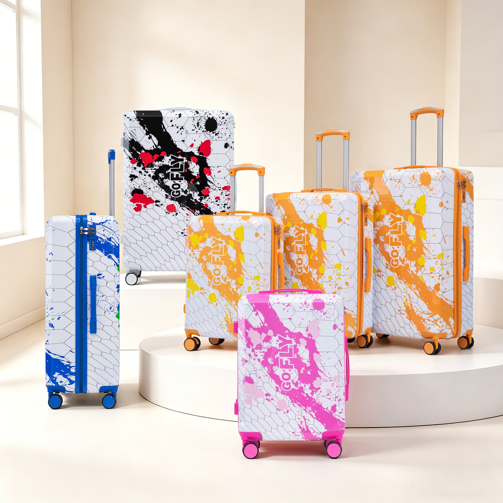 20"/24"/28" 3-Piece PC Spinner Wheel Luggage Set