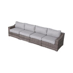 Fully Assembled 4-Piece Rattan Sectional Seating Set with Cushions