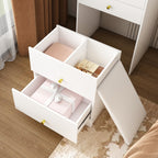 3-in-1 Dressing Table with LED Mirror & Storage Stool