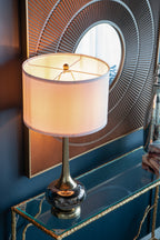 D15x29" Table Lamp with Glass Drum