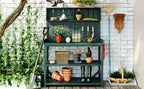 TOPMAX 65" Large Wooden Farmhouse Rustic Outdoor Potting Bench