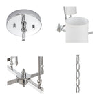 6-Light Chandelier With Fabric Drum Shades