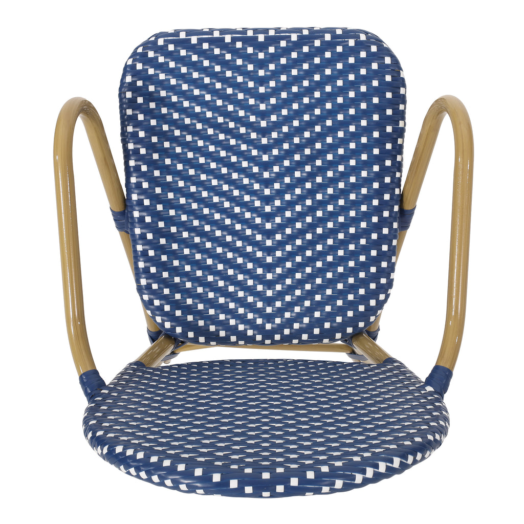 Outdoor PE Rattan and Aluminum 3 Piece French Bistro Set