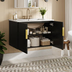 30" Vintage Bathroom Vanity with Ceramic Sink