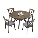 47.24'' Round Rubber Wood Dining Table for 4-6