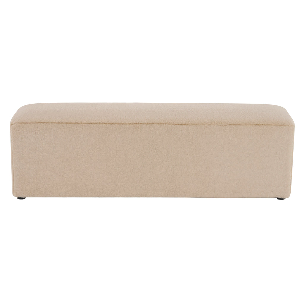 Almond Long Plush Ottoman