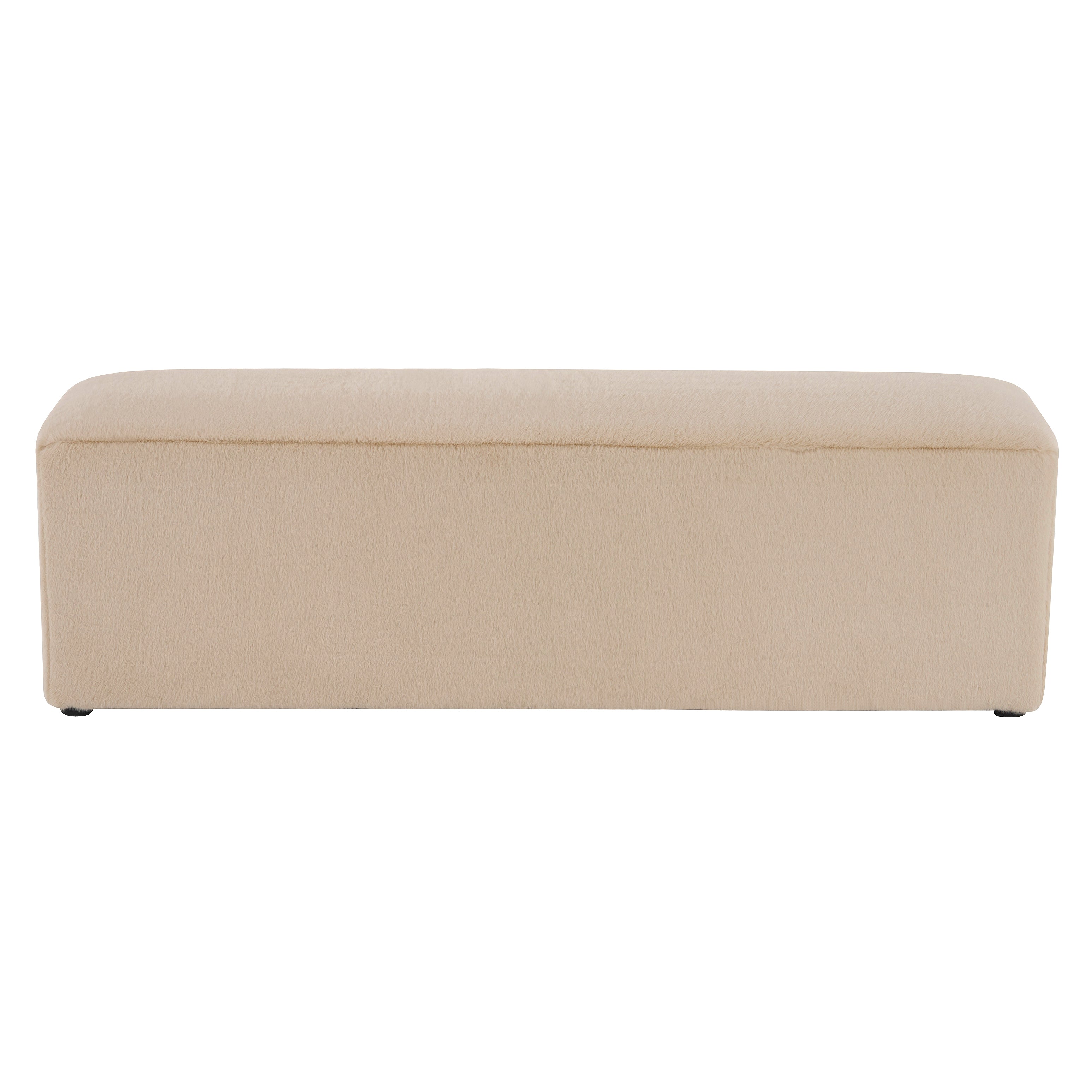Almond Long Plush Ottoman