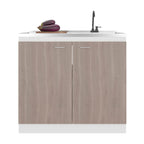 Salento Freestanding Sink, Double Door Cabinet, Two Shelves
