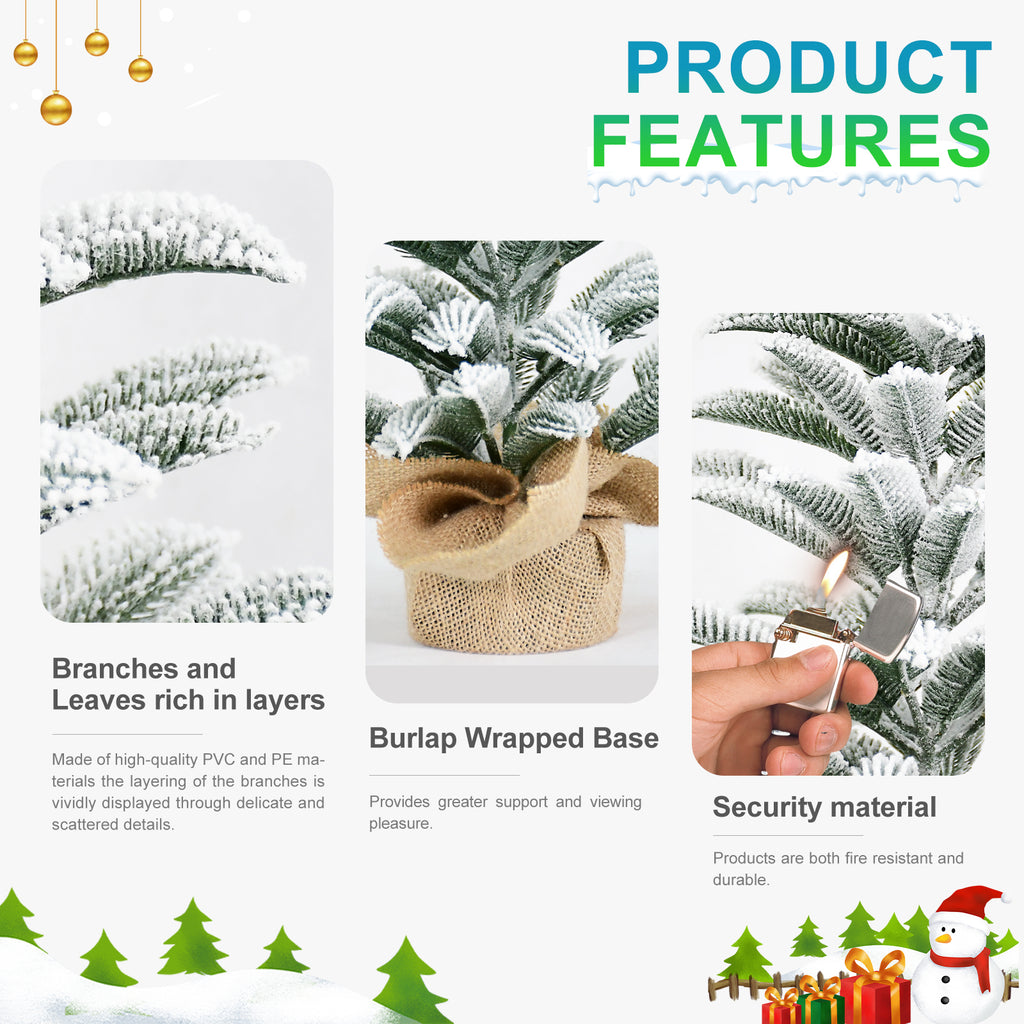 50CM Flocked Tabletop Christmas Tree
