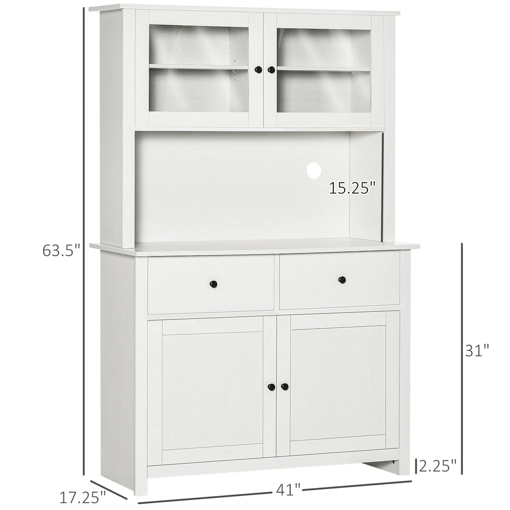 HOMCOM 63.5" Kitchen Buffet with Hutch