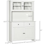 HOMCOM 63.5" Kitchen Buffet with Hutch