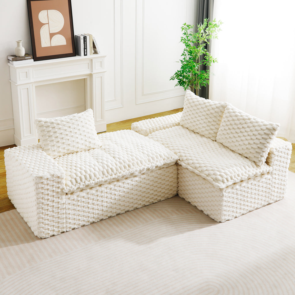 White Turtle Velvet Versatile Sofa