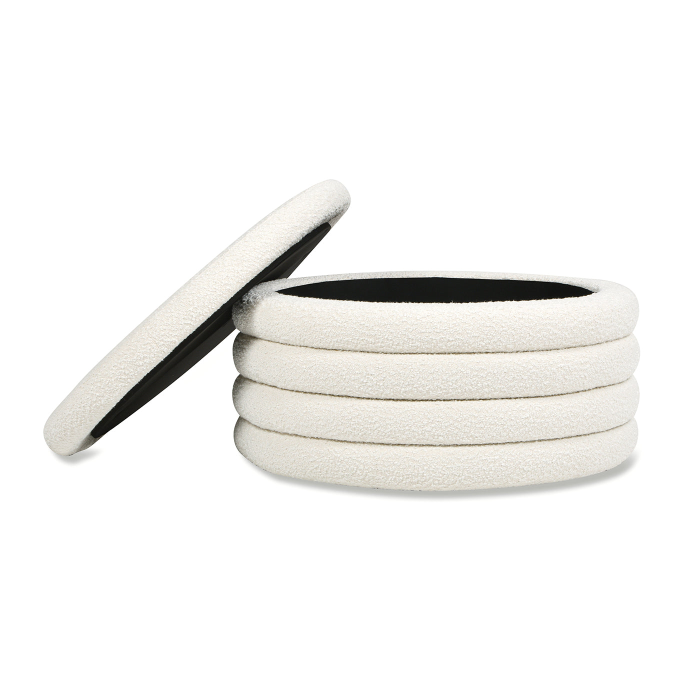 Fuji 36" Round Upholstered Storage Cocktail Ottoman