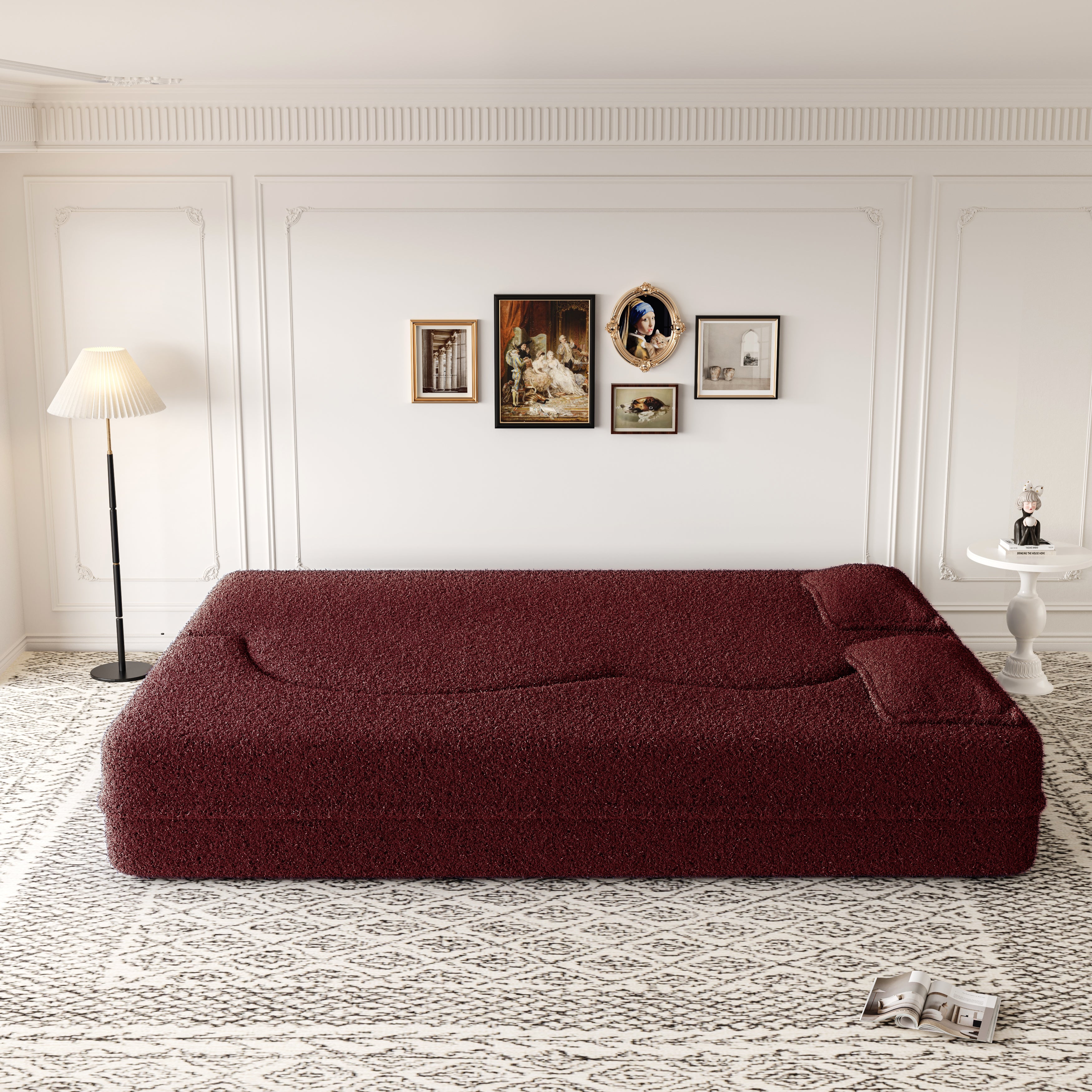 Modern Floor Sofa with 2 Pillows