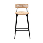 Hand Woven Bar Stools with Back Set of 2