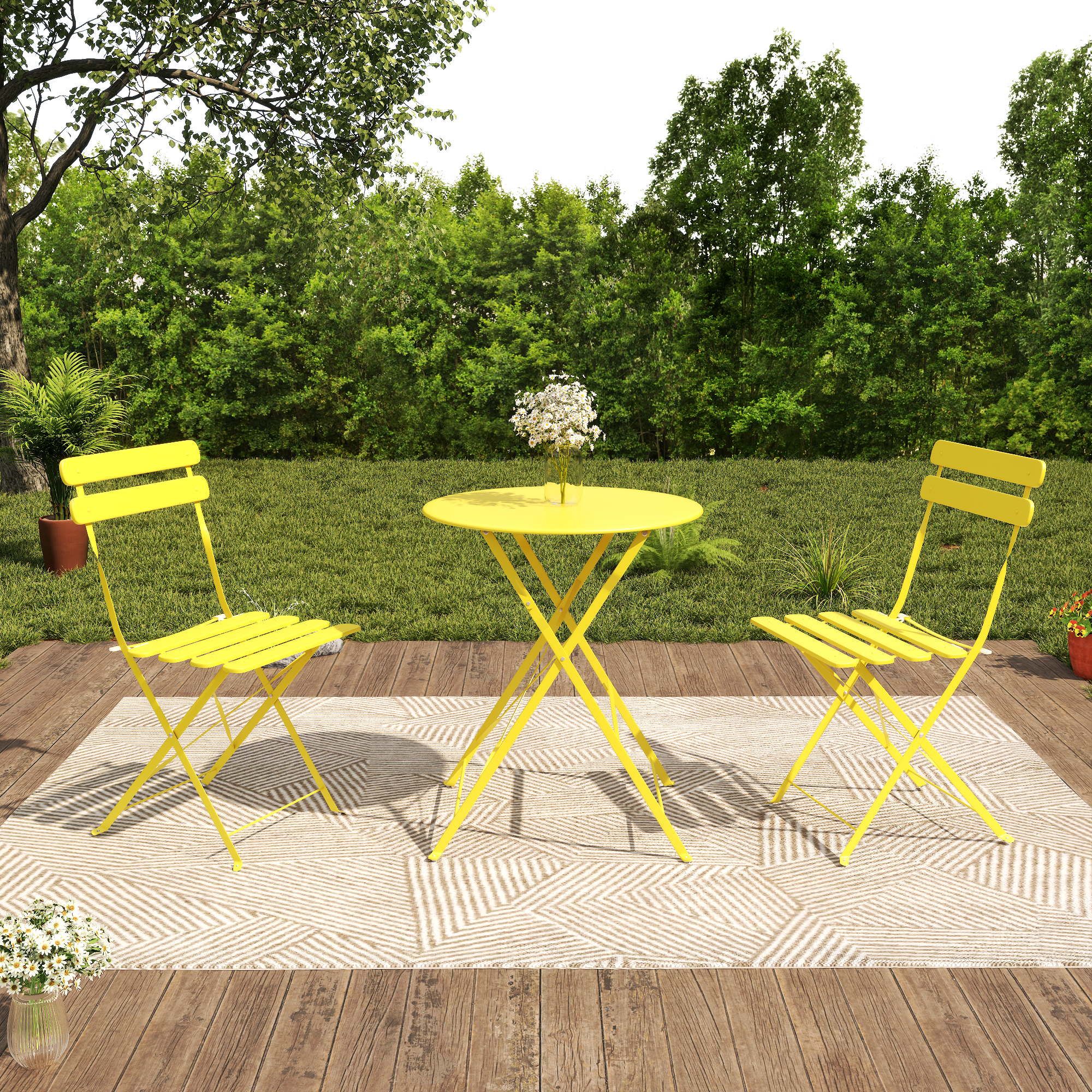 Bistro Table and Chairs Set of 2 - 3 Piece Outdoor/Indoor Set