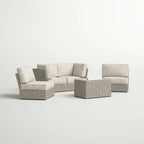 Fully Assembled Wicker Patio Seating Group for 4 with Cushions