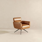 Camila Mid-Century Modern Leather Lounge Chair