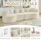 Curved Sectional Sofa - 111.5-Inch Oversized Modern Design