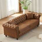 FX 85.5" Living Room Chesterfield Sofa with Rolled Arms