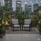 Set of 2 All-Weather Metal Armchairs
